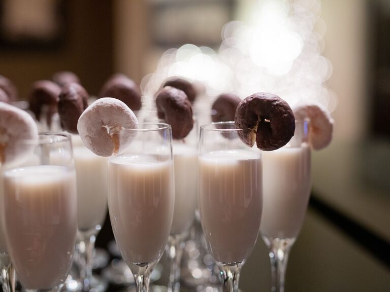 winter wedding ideas doughnuts and milk
