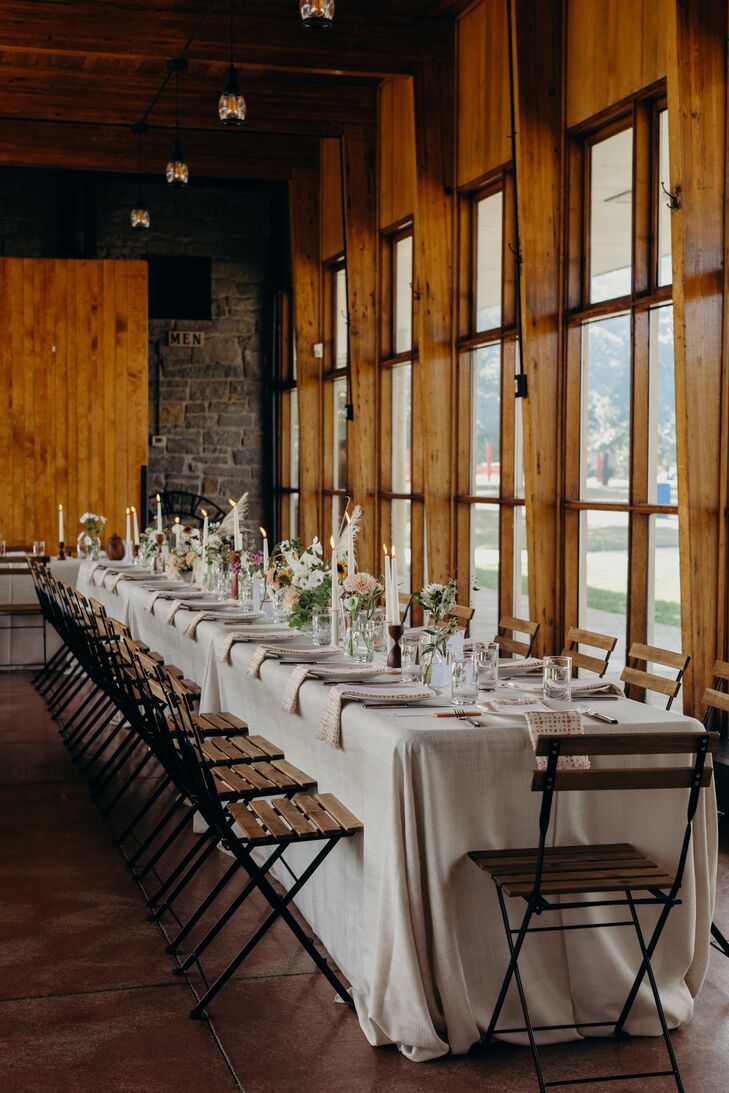 Minimalist Reception with Wooden Folding Chairs