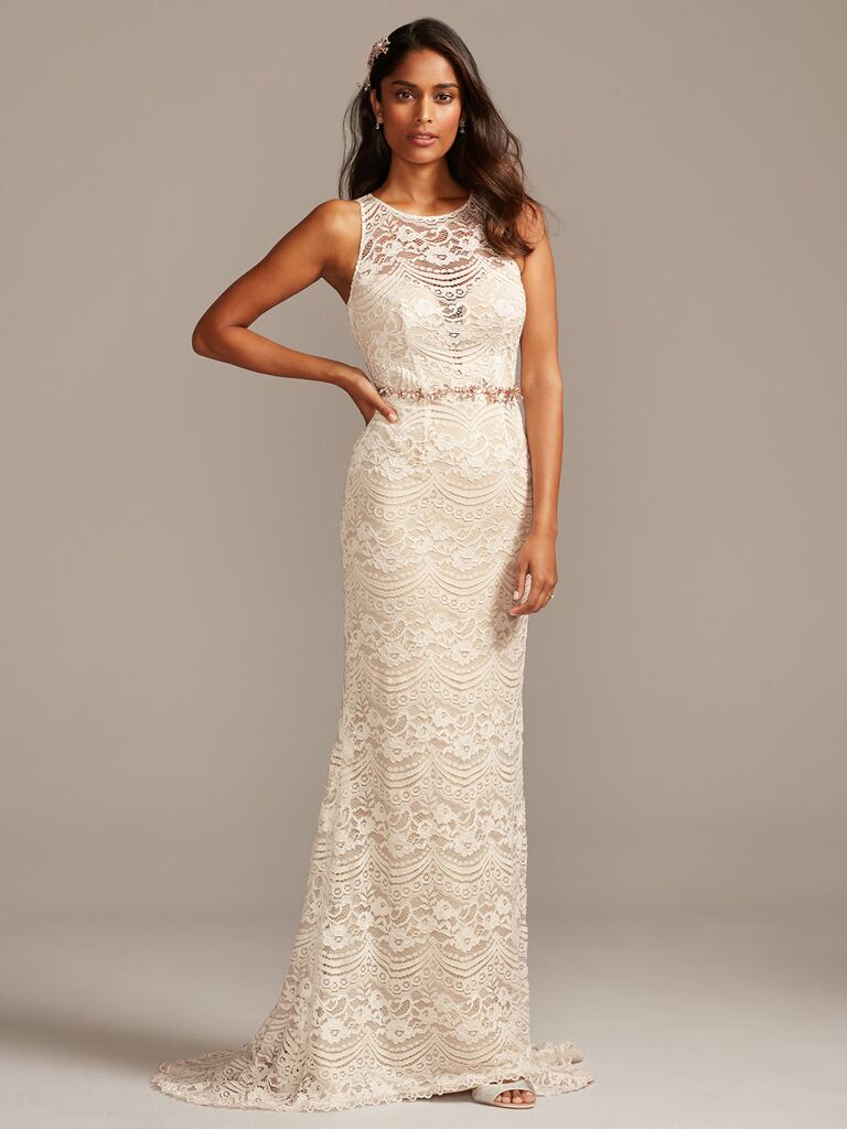 Melissa Sweet lace sheath wedding dress