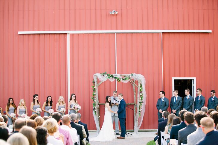 "We wanted our ceremony to really reflect us," Bethany says. Bethany’s father officiated the ceremony. “He spent a few minutes honoring Ryan’s parents, my mother and my step-parents, and it was exactly what I wanted." A close friend of theirs also sang acoustic cover songs, hand-picked to make it all the more meaningful.