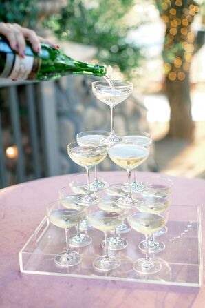Champagne Tower With Elegant Coupes