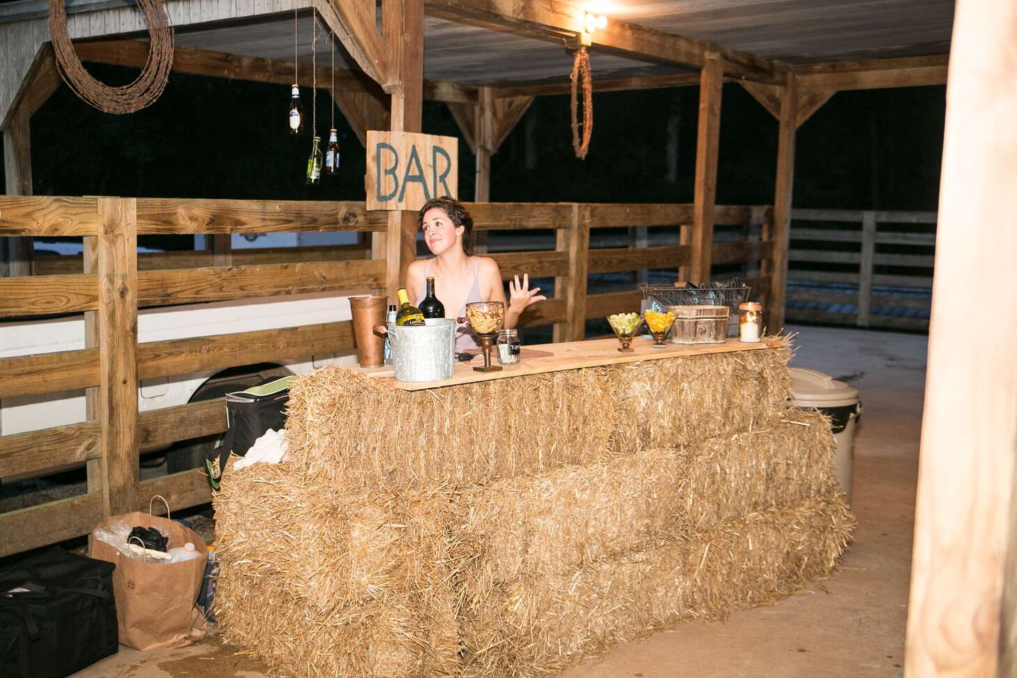 Diy Rustic Hay Bale Bar