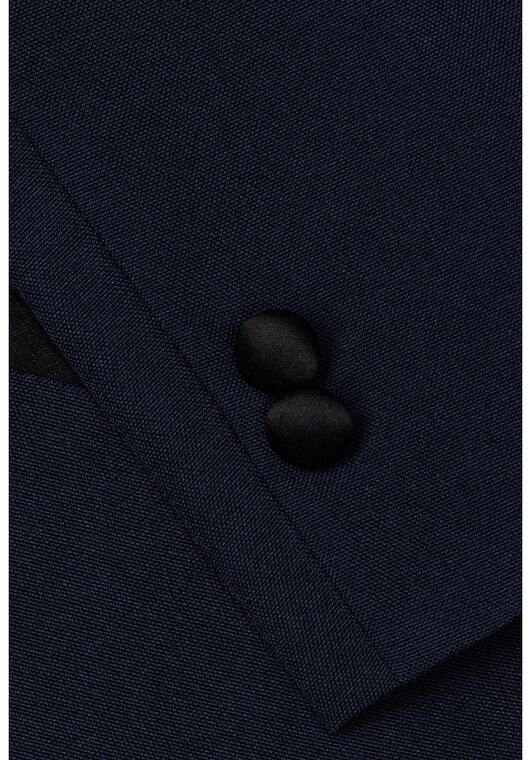 Little Tuxedos "Prodigy" Kids Navy Tuxedo (5-Piece Set) Flower Girl Dress and Ring Bearer Outfit - 5