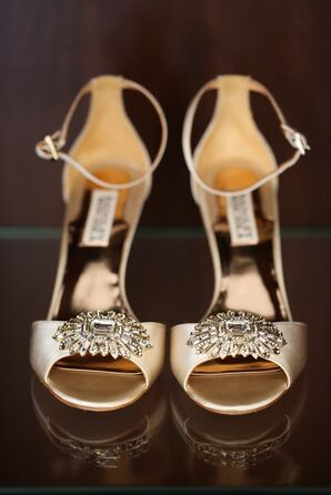 Peep-Toe, Champagne Wedding Shoes