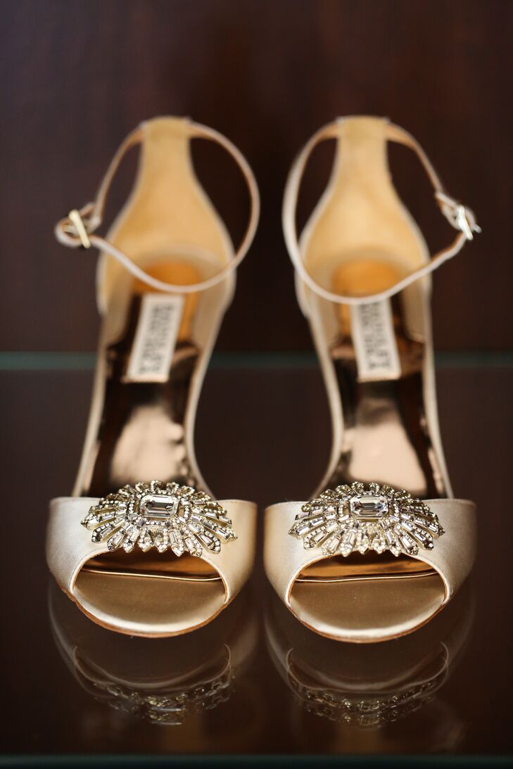 Peep-Toe, Champagne Wedding Shoes