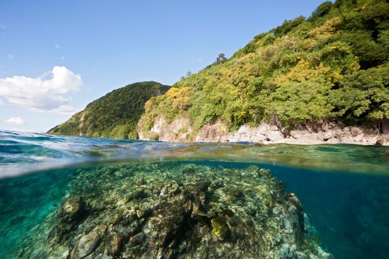 dominica island beautiful water and sea photo