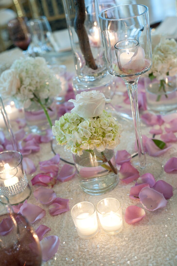 Ivory and Lavender Candlelit Table Decor