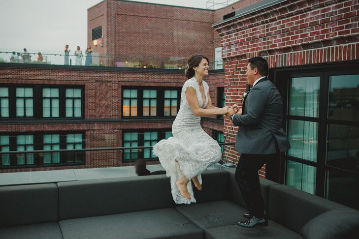 To celebrate their love story, which began with a "New Girl"-worthy meet-cute, Julia and Randy welcomed guests to the rooftop of The Line Hotel in Was