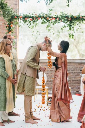 Bride and Groom During Traditional Hindu Ceremony