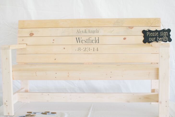 Custom DIY Rustic Wooden Bench Guest Book