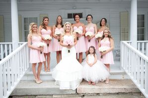 Strapless Light Pink Bridesmaids Dresses