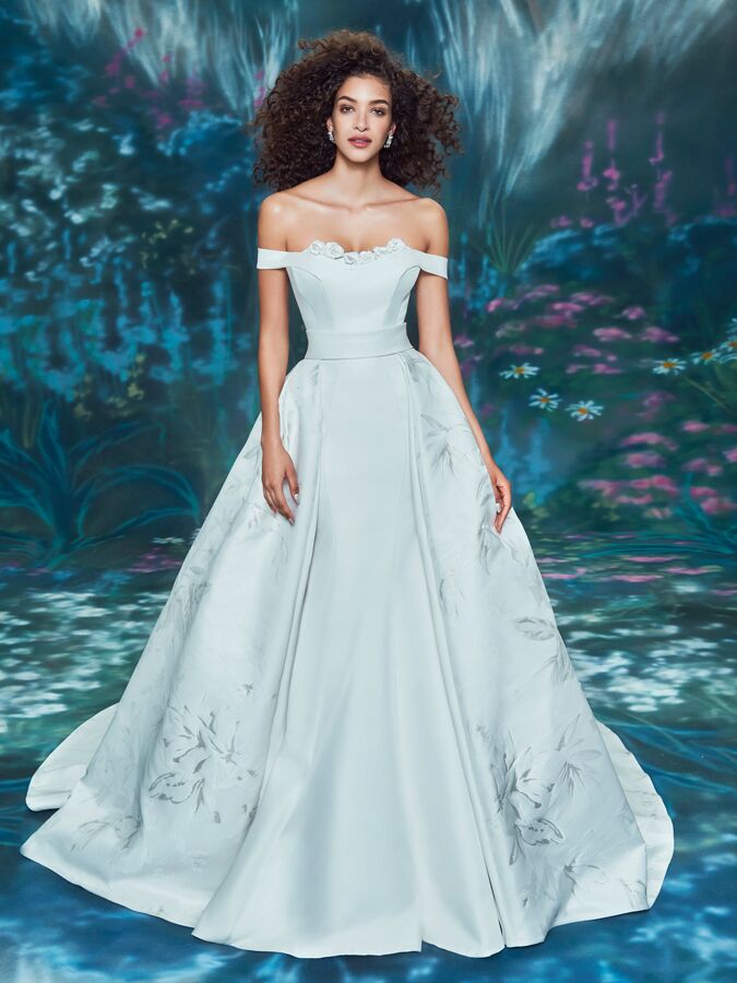 Ines Di Santo off-the-shoulder trumpet dress with overskirt