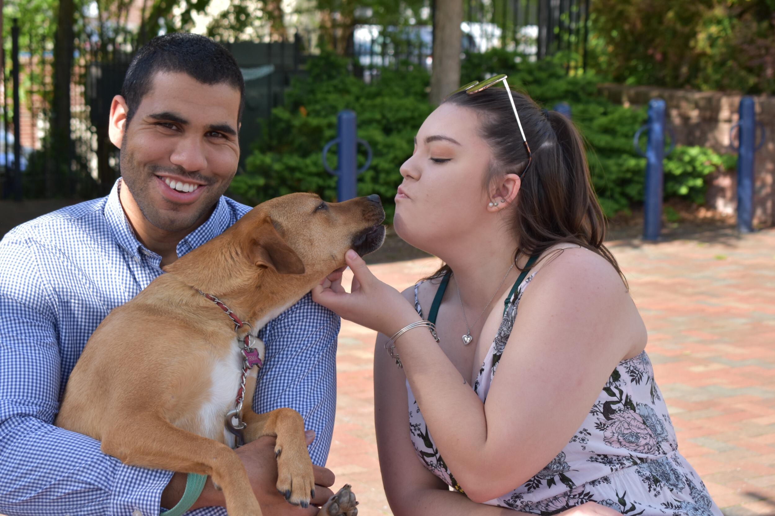 First photo of Josh, Caroline, and Irma after running into each other along Carroll Creek in Frederick, MD.