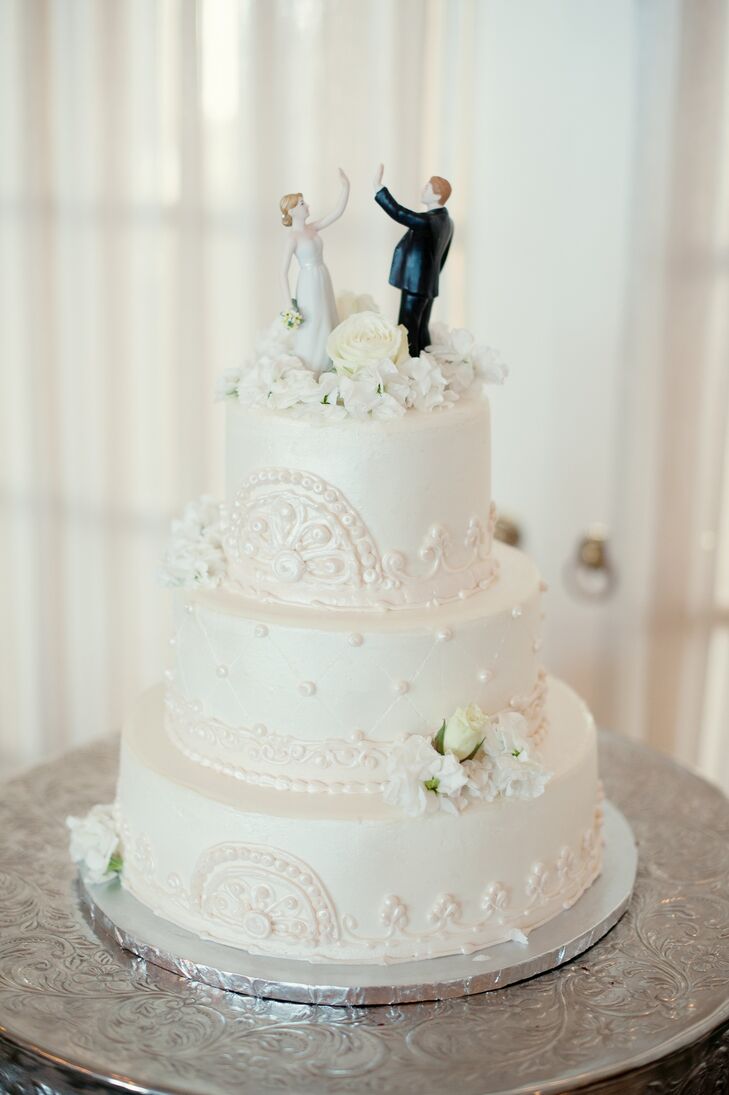 Playful White Wedding Cake