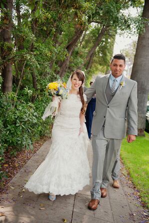 Gray Suit With Striped Tie