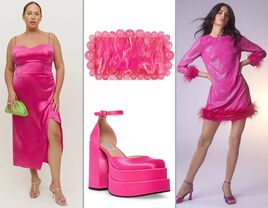 Barbiecore pink bridal outfits and acessories 