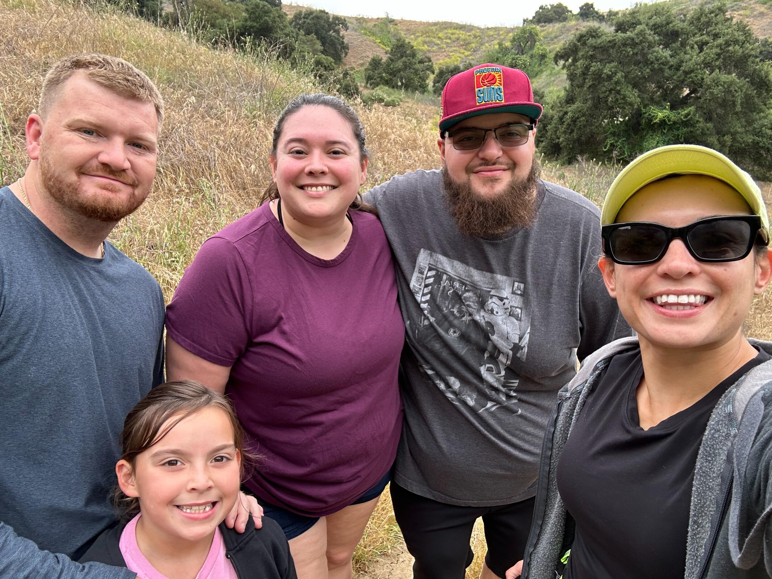 Us hiking with the Wigdore family near Amy's aunt's house in California.