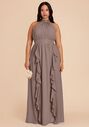 Birdy Grey Joyce Chiffon Dress in Toffee Halter Bridesmaid Dress - thumbnail - 4