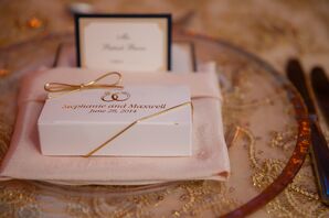 Wedding Favor on Transparent Plate