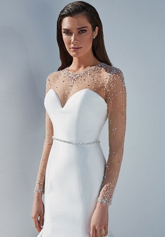 Justin Alexander Blaire Mermaid and Trumpet Wedding Dress - 6