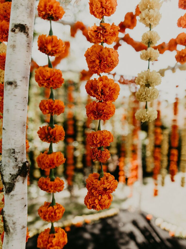 rainbow wedding ideas hanging flowers