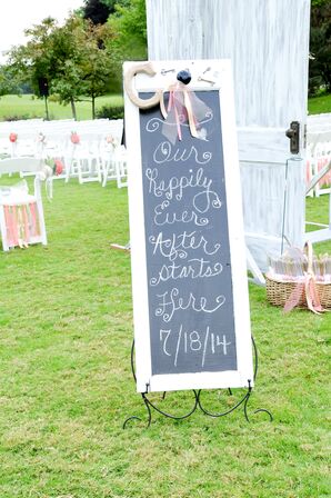 White Washed Chalkboard Sign