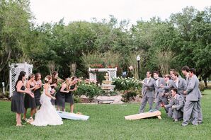 Charcoal Knee-Length Chiffon Bridesmaid Dresses
