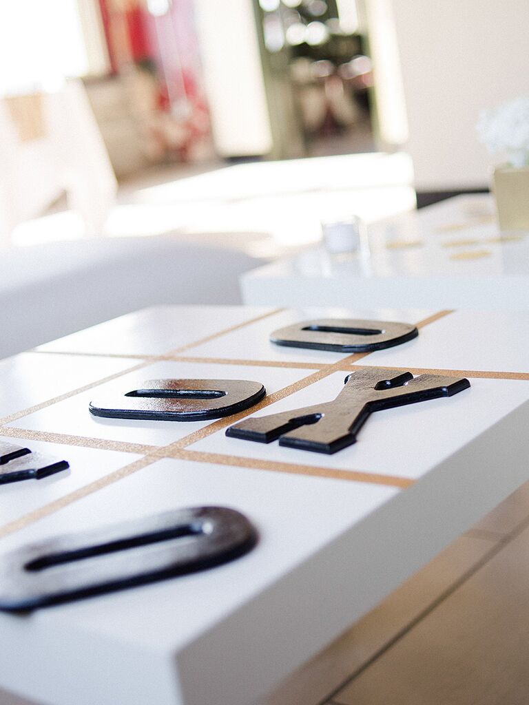 Tic-Tac-Toe game idea for cocktail hour tables