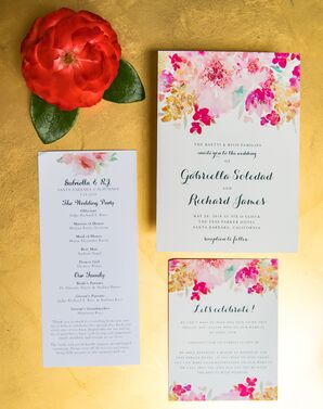 Cheerful Watercolor Floral Invitations