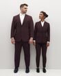 Suit Shop Men's Burgundy Suit Tuxedo - thumbnail - 5