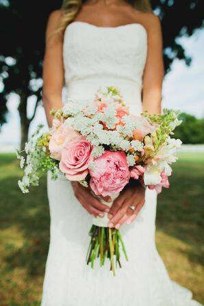 Pink and White Bridal Bouquet