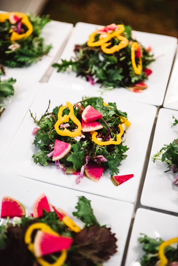 Modern and Colorful Salads at Reception