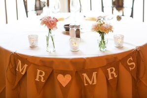 Mr. and Mrs. Burlap Table Flags