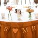 Mr. and Mrs. Burlap Table Flags
