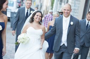 Chiffon A-Line Wedding Gown with Beaded Lace