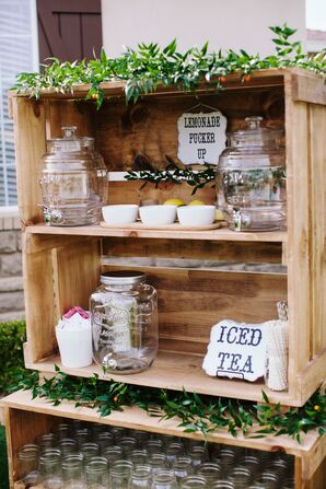 Rustic Refreshments Area in Pine Wood Display