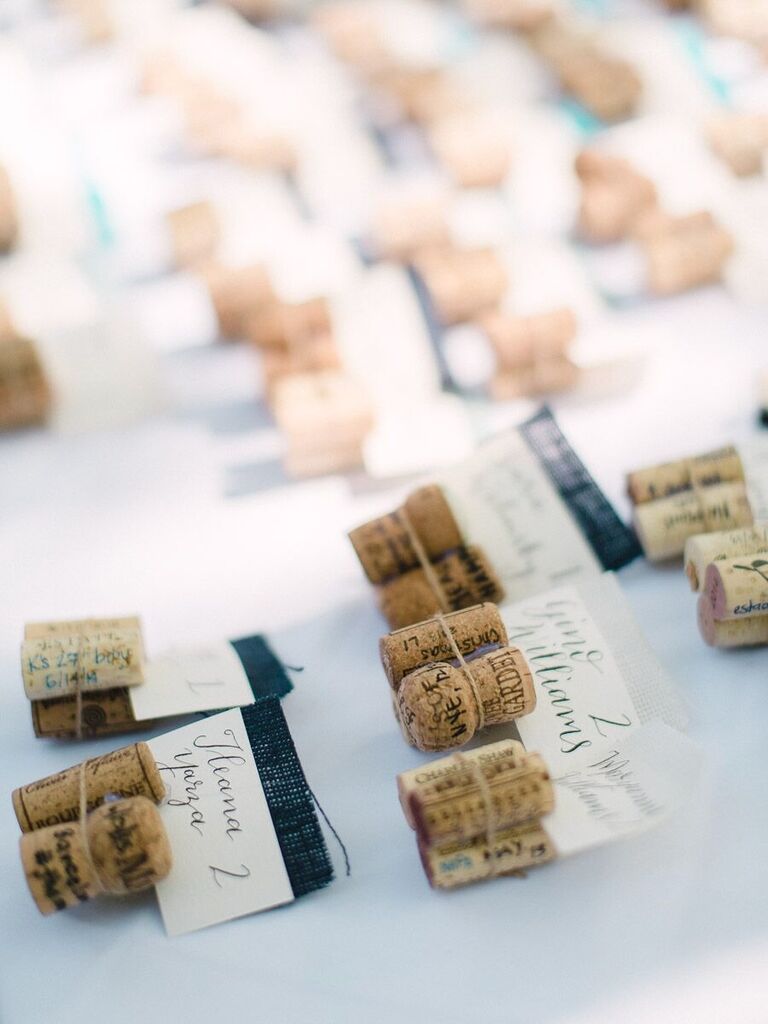 Cork place card holders for your vineyard wedding
