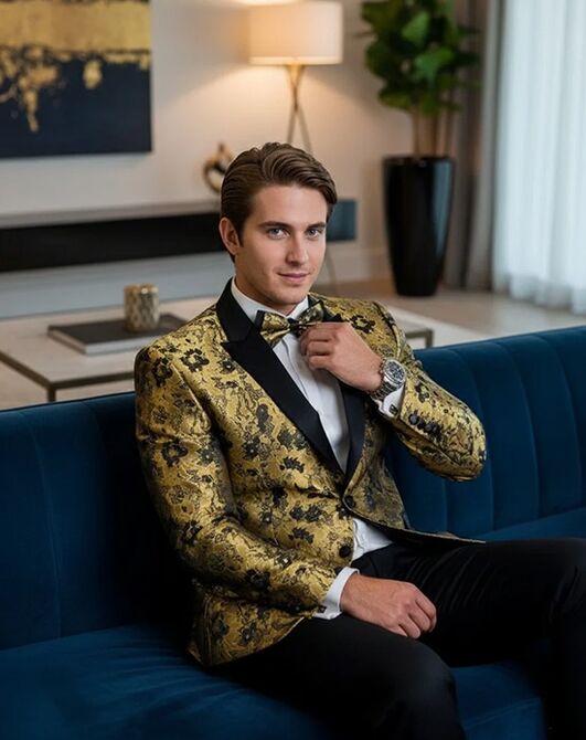BLACKTIE AMSTERDAM Gold Wedding Tuxedo Gold Tuxedo - 3