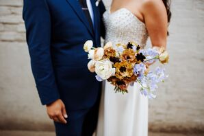 Bouquet With Sweet Pea, Lisianthus, Ranunculus and Cosmo Blooms