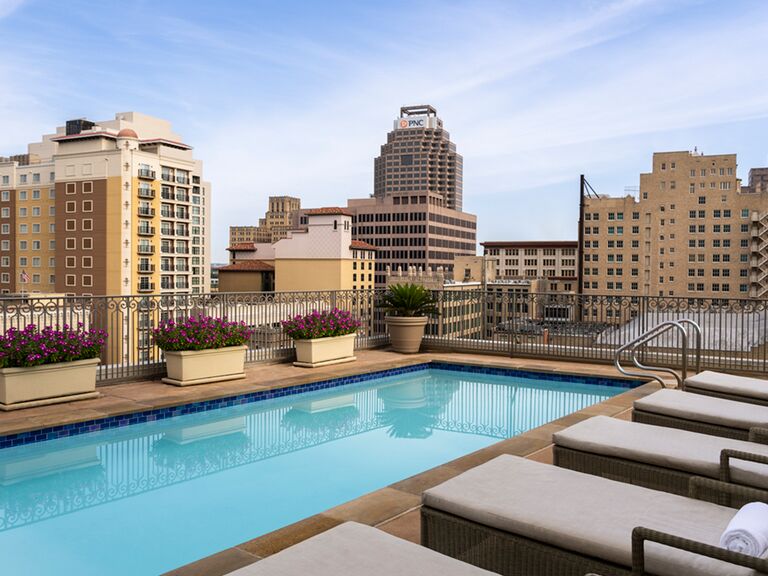 Rooftop pool at Mokara Hotel & Spa small wedding venue in San Antonio, Texas
