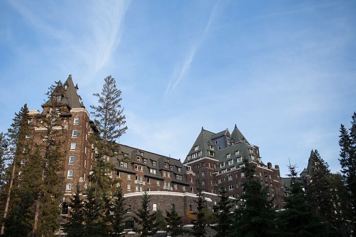 The couple held their reception at the Fairmont Banff Springs hotel in Banff, Alberta. "We booked this hotel because it's like a castle and it's just breathtaking," Morgan says.