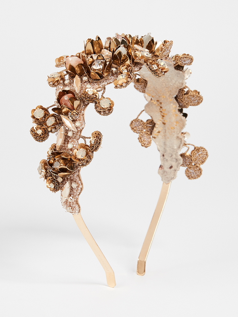 gold and crystal bridal headpiece