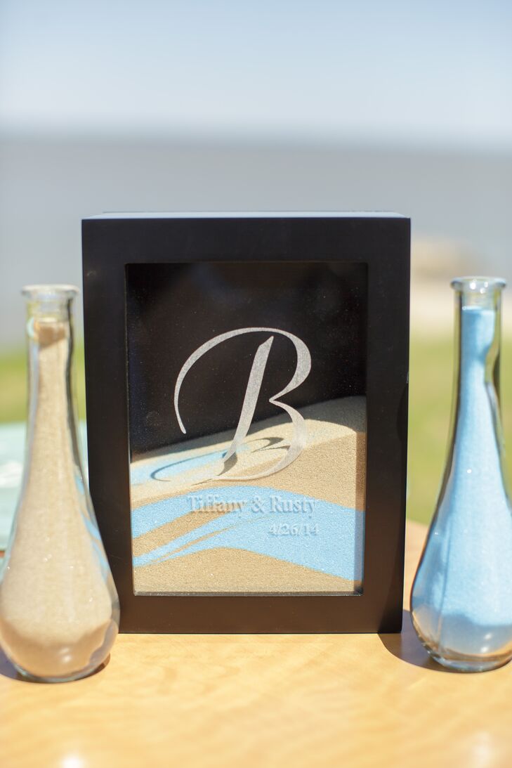 Sand-Unity Ceremony With Monogrammed Frame