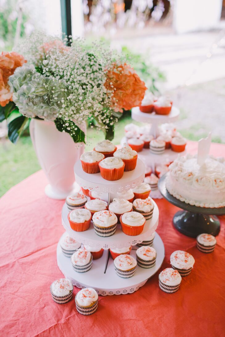 Red and White Wedding Cupcakes