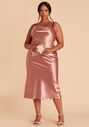 Birdy Grey Lisa Midi Dress in Satin Desert Rose Bridesmaid Dress - thumbnail - 3