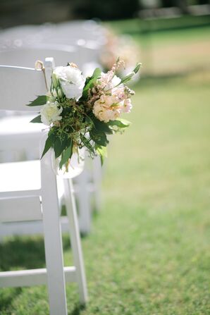 Blush and Ivory Floral Aisle Decorations
