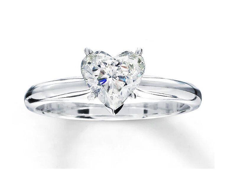 kay diamond heart shaped engagement ring with white gold band