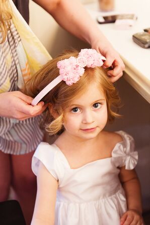 Pink Rose Flower Bow Hair Accessory
