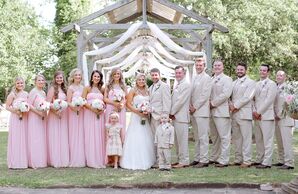 Neutral Wedding Party in Petal Pink and Tan