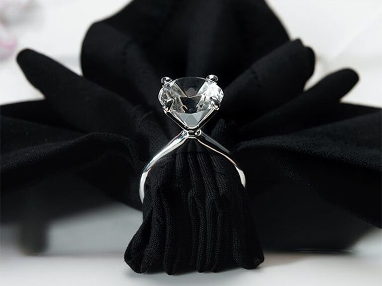 Diamond ring napkin holder